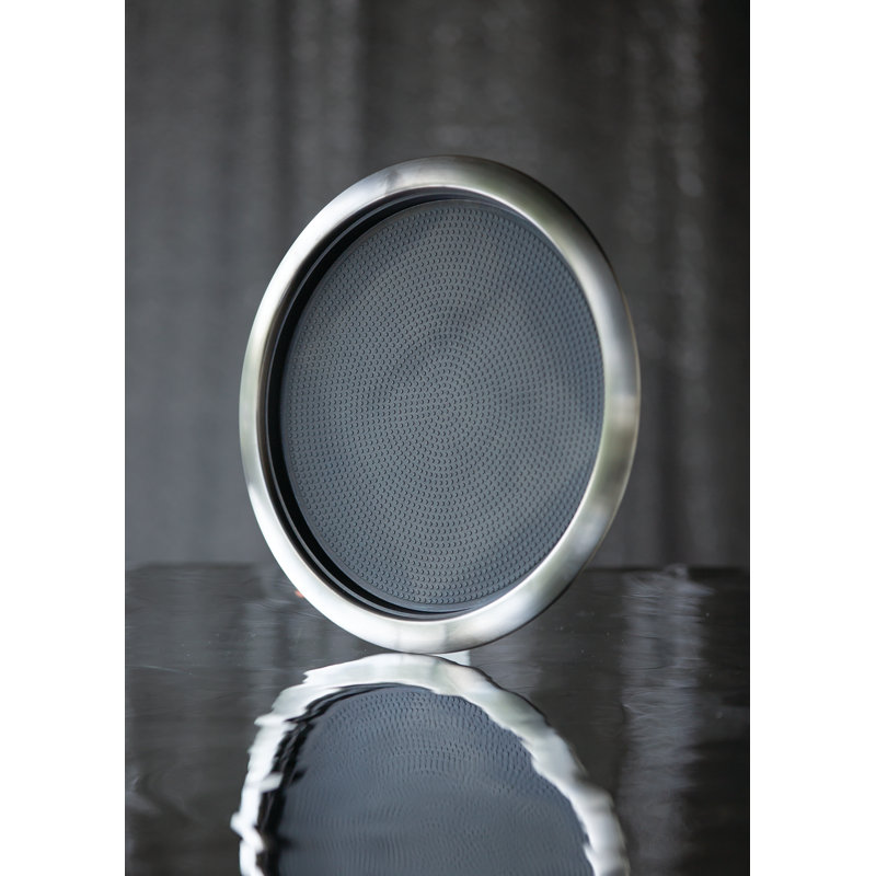 Stainless Steel Removable Insert Serving Tray, Gray, 12"