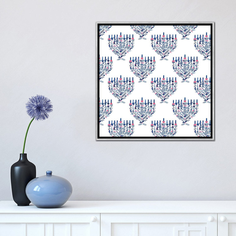«Boho Hanukkah Collection G» par Grace Popp - reproduction imprimée, Pas de tapis, H 18 po x l 18 po x 1,5 po