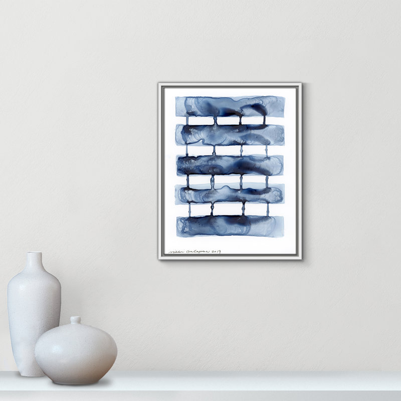 Gareth Stitched Together I by Nikki Galapon - Solid Wood Rectangle Print Single Piece Item on Canvas, White Framed Canvas