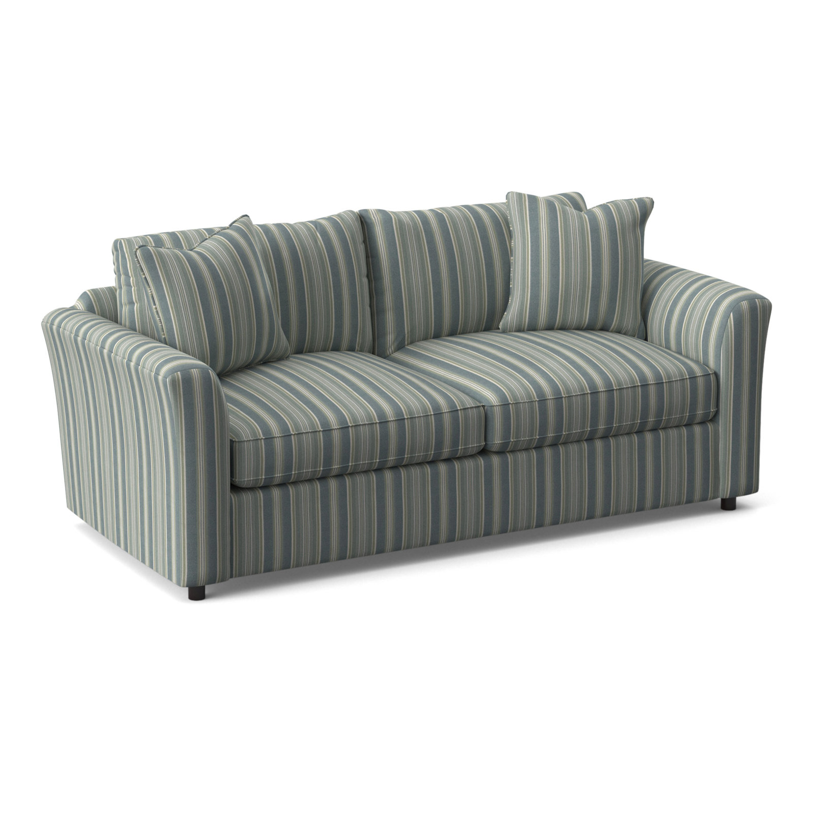 Northfield 84'' Upholstered Sofa, Green and Blue Stripe; 0252-54