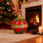 Cloche de Noël vintage de 30 cm, clochettes de Noël surdimensionnées en fer, décorations festives à suspendre pour sapin de Noël, décoration de porche et de portail pour les fêtes de fin d'année à la maison.-1770032741