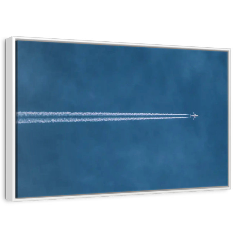 Avion au-dessus, Cadre flottant blanc, 31 po x 21 po