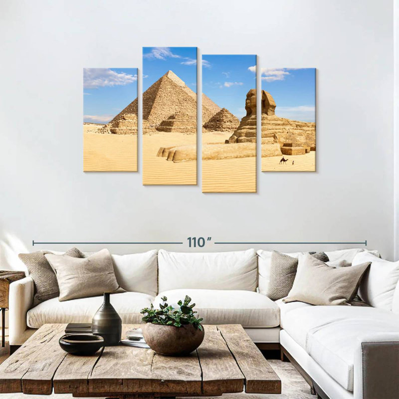 Sphinx d'Adella et grande pyramide de Gizeh