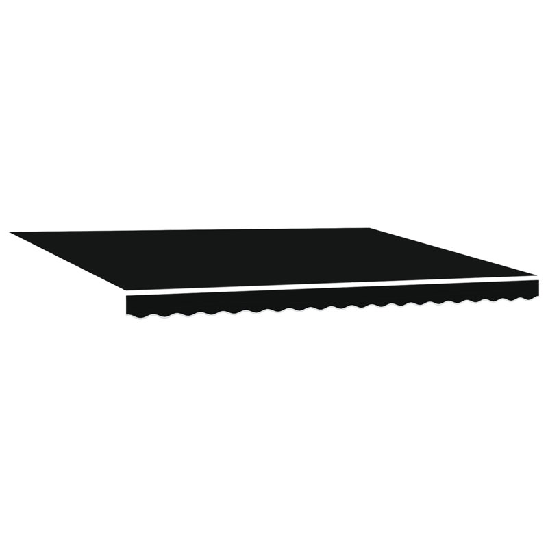 Brayden Studio Retractable Patio Awning, Black/Grey, 450 cm W x 300 cm D