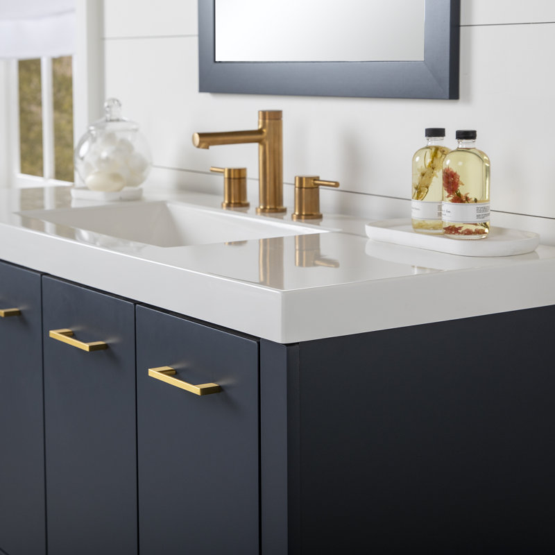 Ensemble de meuble-lavabo simple 49 po Blanche, Bleu marine