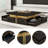 Modern Square Storage Coffee Table with 4 Drawers, Contemporary Chic Style, Center Cocktail Table for Living Room-1178533290