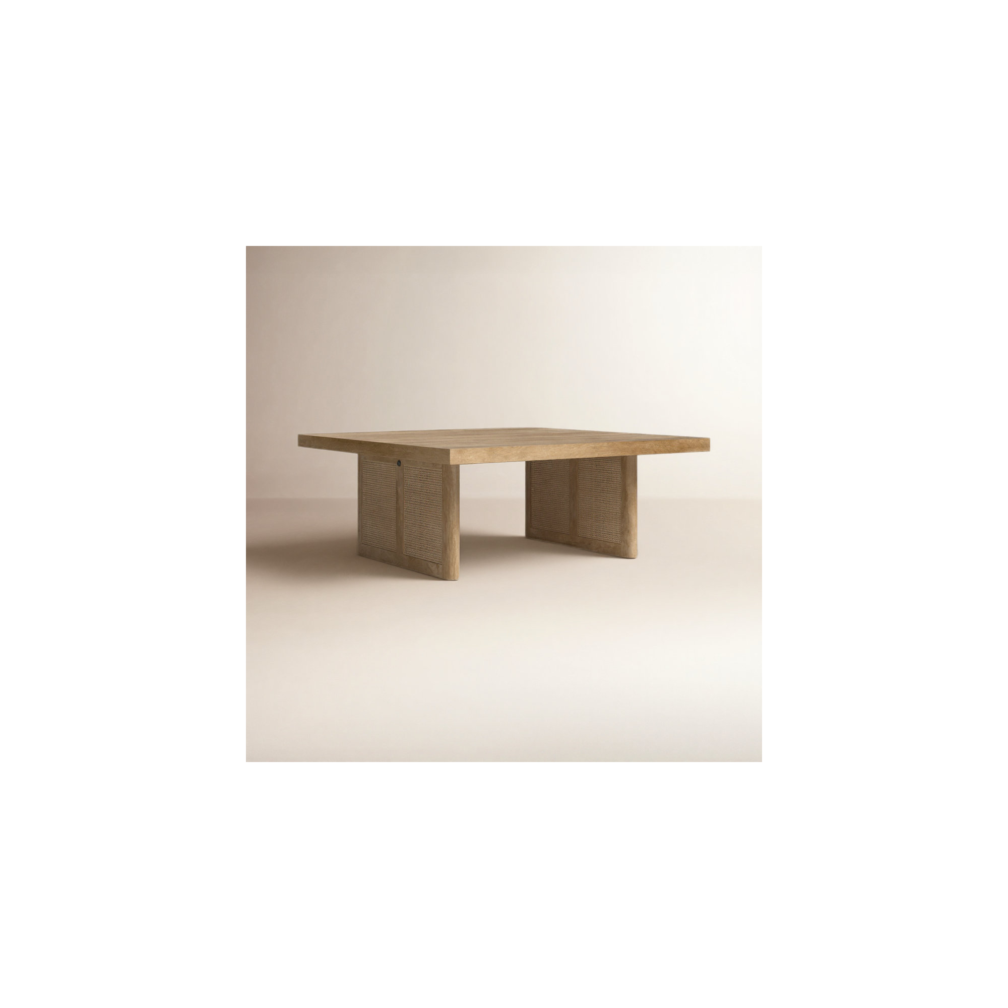 Cinna Solid Wood Single Coffee Table, Light Brown