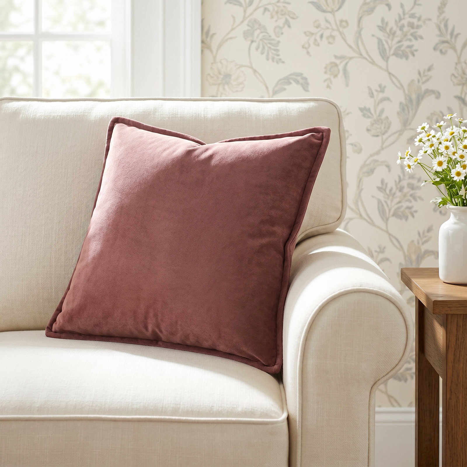 Norwin Cotton Pillow Cover, 20" x 20", Rust