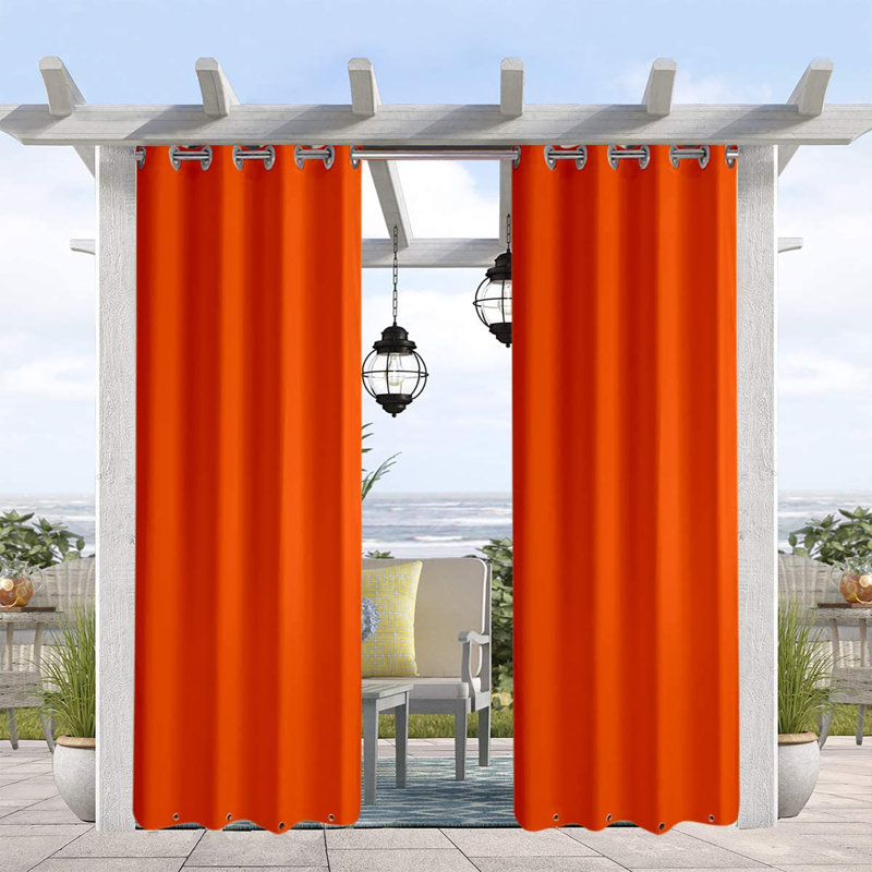 Arramine Outdoor Blackout Curtain Single Panel, 50" W x 84" L, Beige 