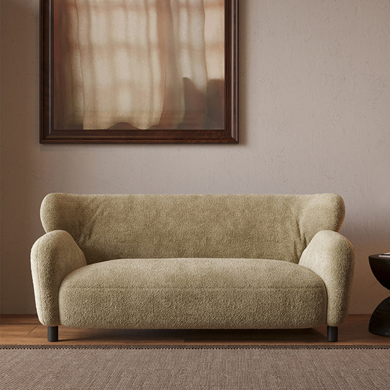 Retro small-sized cashmere velvet sofa, 29.13" H x 62.99" W x 35.04" D