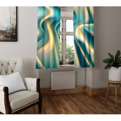 Paire de rideaux semi-transparents en polyester