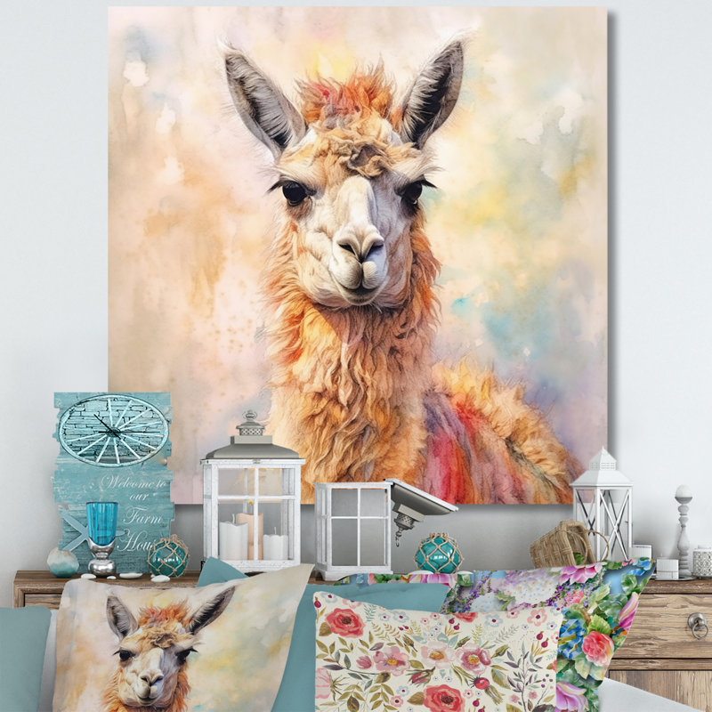 Llama Harmony I - animaux, reproduction sur toile, Toile tendue, H 30 po x l 30 po x P 1 po