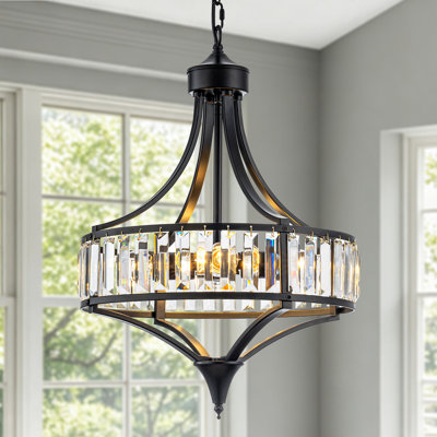 4 Light Crystal Drum Semi Flush Mount