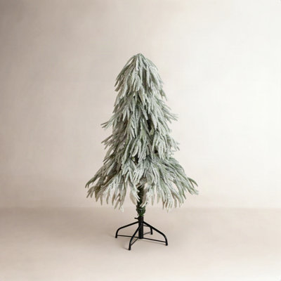 Flocked Pre-Lit Pine Christmas Tree