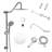Modern Round Shower System, Rain Shower Head with Handheld Spray, Shower Faucet Set-112993900