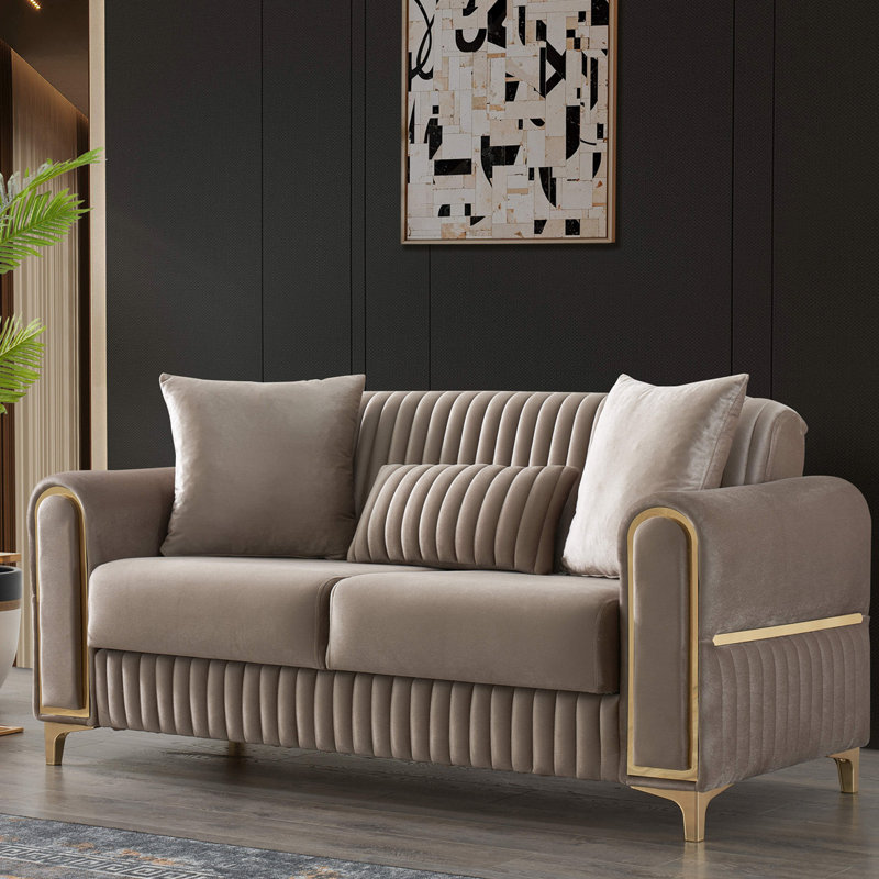Causeuse convertible en tissu de velours Melody