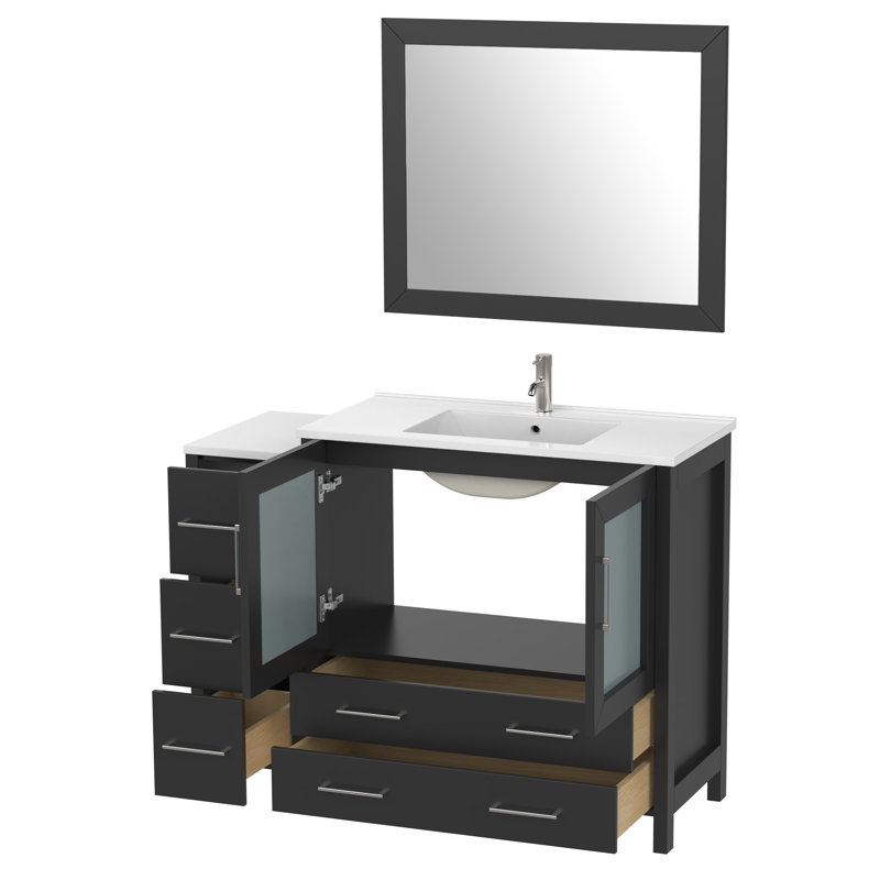 Ensemble de meuble-lavabo simple 48 "avec miroir, Espresso