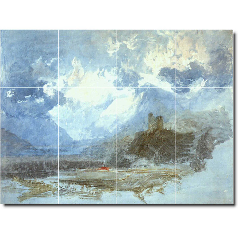 Carreau de céramique décorative 24 po x 18 po 6 po x 6 po, Joseph Turner, peinture de paysage W08834