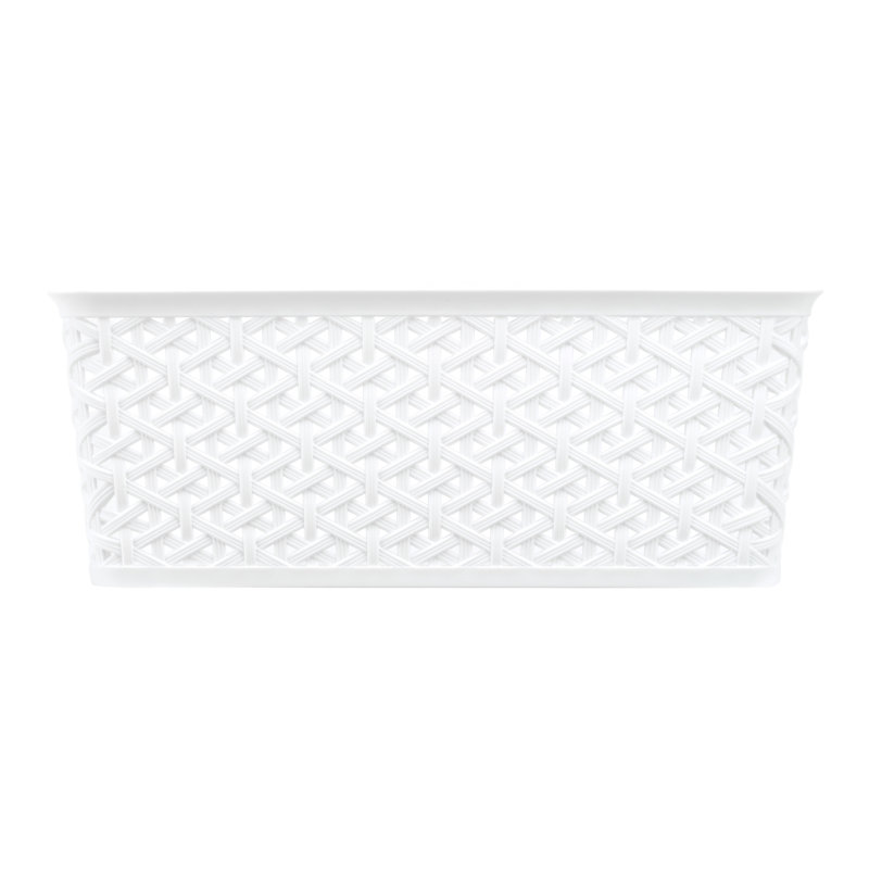 Whitmor Resin Form Half Basket, White, Large