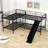 Alfortville Twin Over Twin Metal L-Shaped Bunk Beds with Slide-1387287974