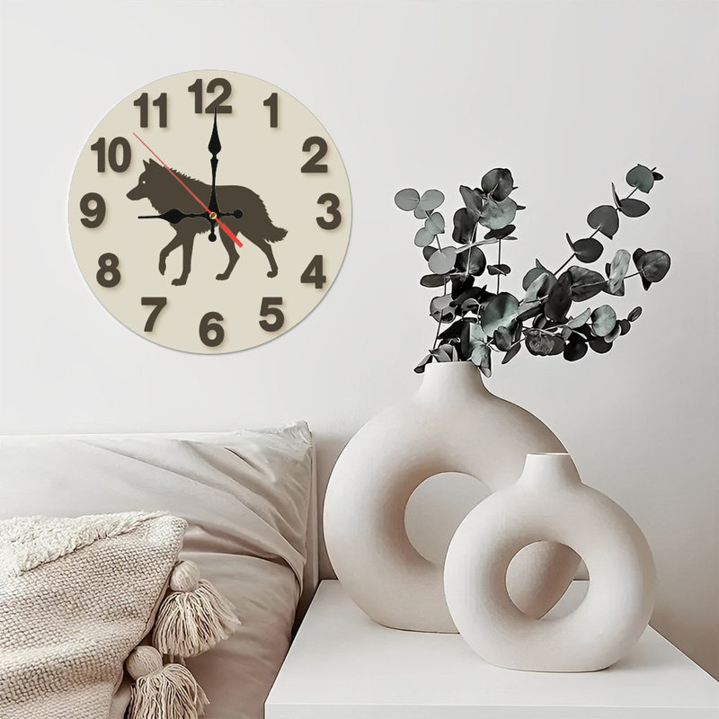 Horloge murale loup