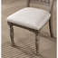 Chaises de salle à manger 2 pièces, bois massif gris antique avec revêtement en tissu et pieds tournés, chaises de style transitionnel moderne, coussin pour
