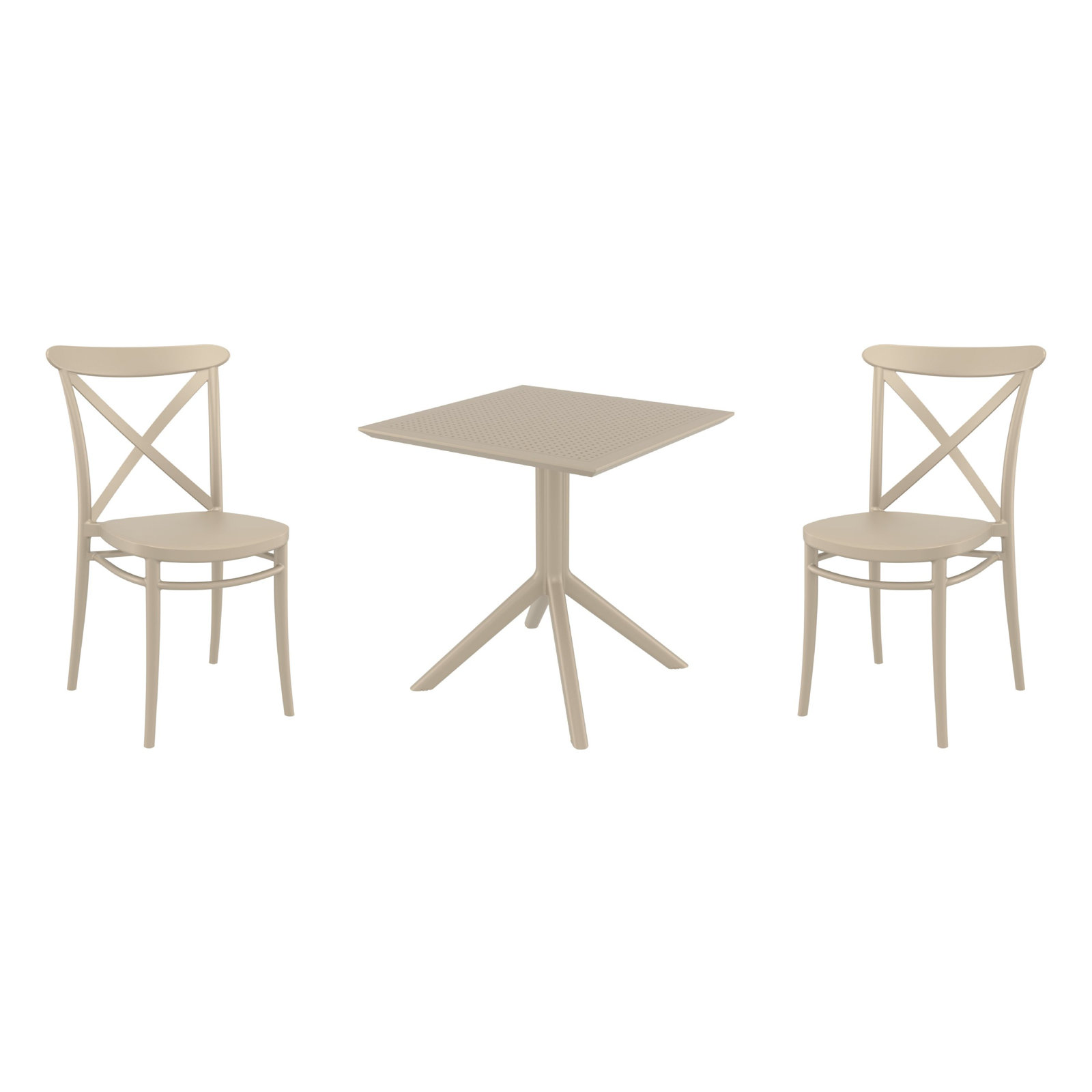 Farrah 28" Patio Bistro Set, Taupe