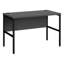 Bureau d'ordinateur 122 cm (48 po) de long, stratifié gris avec pattes en métal noir, bureau moderne et élégant pour le travail, finitions métalliques, passe-câbles.