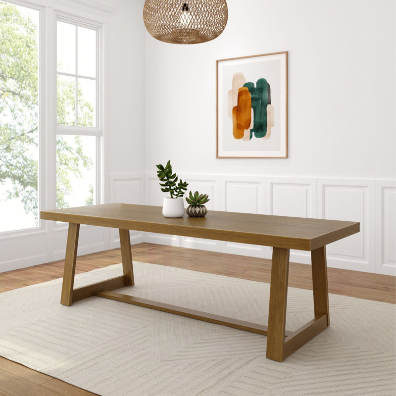 Lamontre Pine Rectangular Solid Wood Top with Solid Wood Base Dining Table, Pecan
