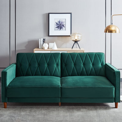 Brunton 77" Diamond-Tufted Convertible Sofa Bed