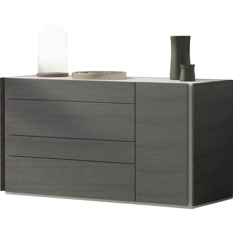 Mcginty 55.1'' W 4 - Drawer Dresser, Wenge