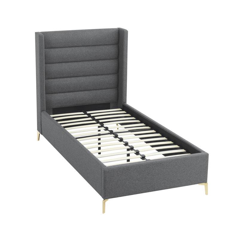 Lomas Upholstered Bed, Extra Long Twin, Grey
