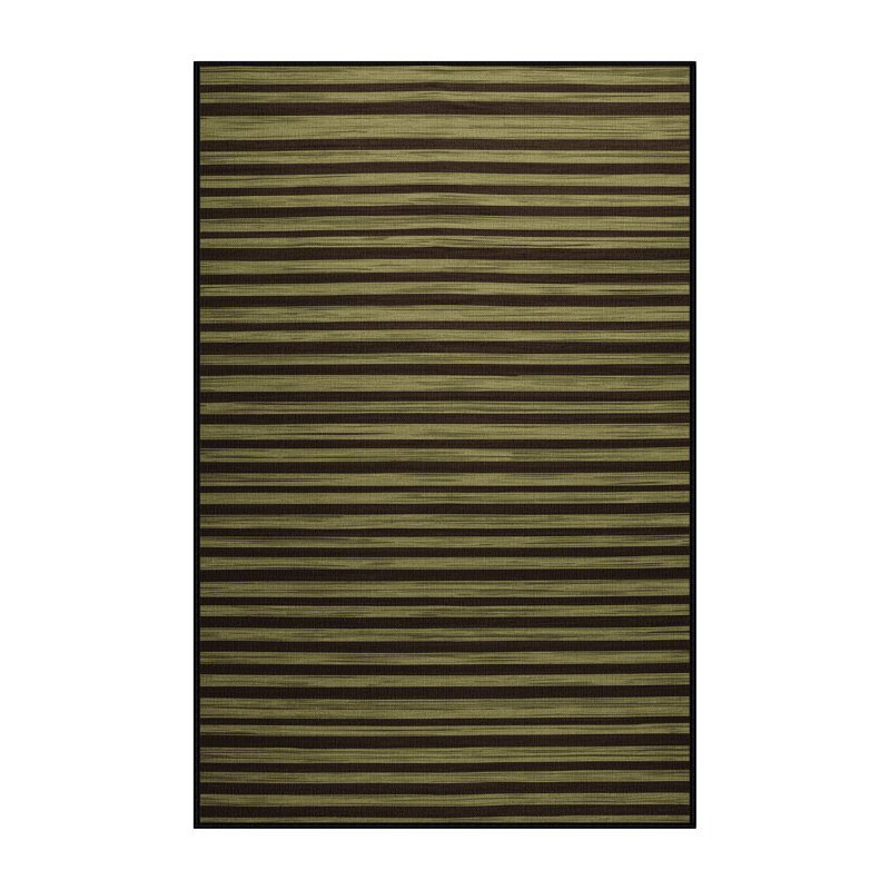 Machine Washable Horizontal Stripes Brown Area Rug, Rectangle 2' x 3'
