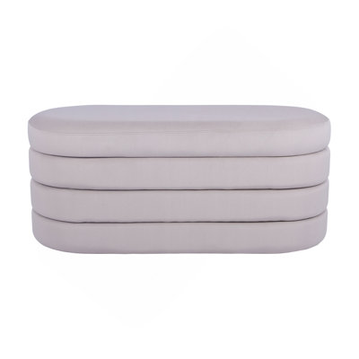 Banc avec rangement en velours taupe