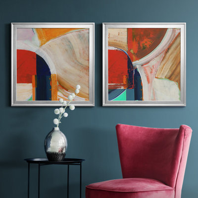 " Blue Orange I " 2 - Pieces