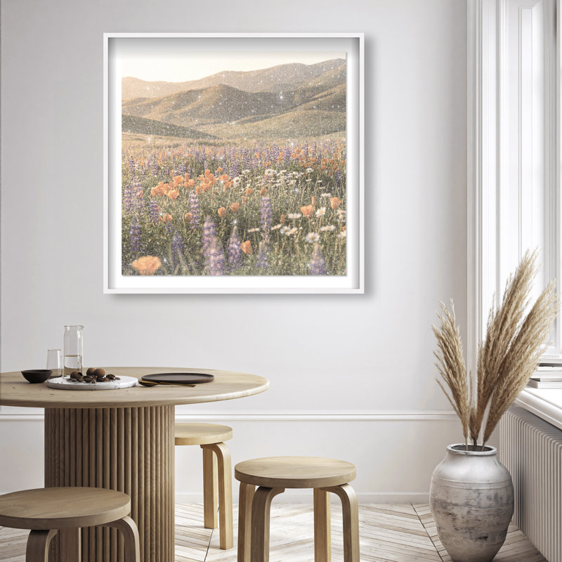 Lavender Hill Print by Oliver Gal, White Shadowbox, 41.5"H x 41.5"W