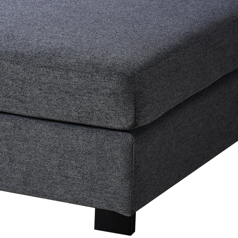Canapé avec accoudoirs de style l 130,7 po avec repose-pieds, Polyester 100 % gris foncé