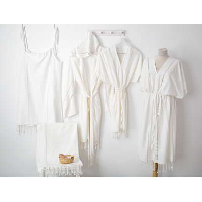 Kerin Cotton Above Knee Bathrobe with Pockets and Hood