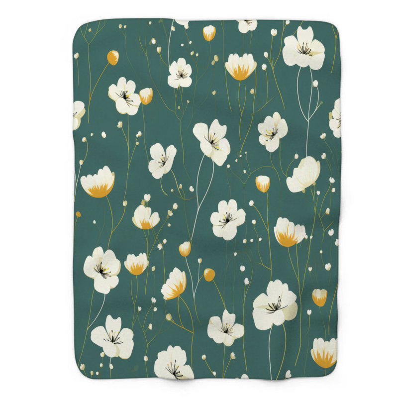 Tiny Buds - Couverture sherpa de qualité supérieure 1 pièce, L 50 po x L 60 po
