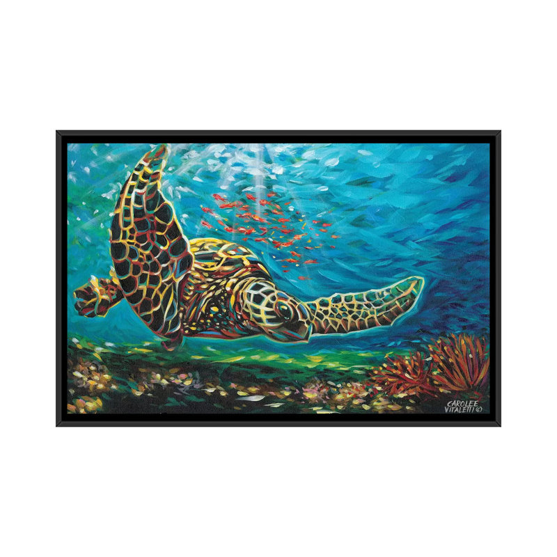 « deep sea naged sea i », reproduction d’impression sur toile tendue, H 18 po x l 26 po x P 1,5 po, Toile avec cadre noir