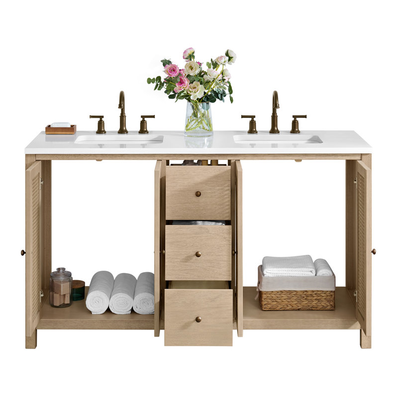 Meuble-lavabo double 60 po Alaterre Furniture Lucca