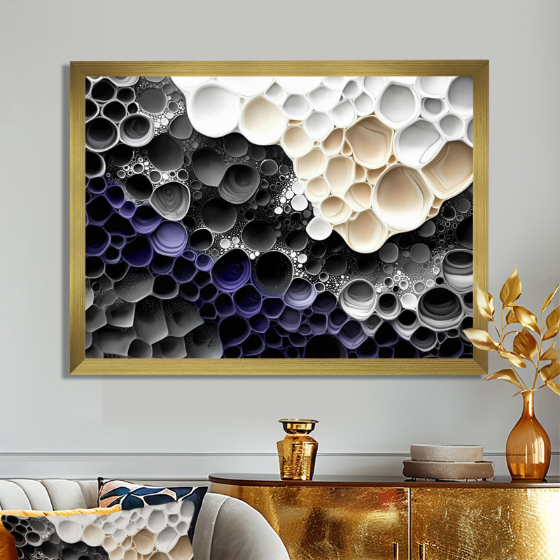 Décoration murale Celestial Dance Of Biometric Ink II - Encre liquide abstraite, H 30 po x l 40 po, Doré
