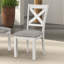 Contemporary 7pc Dining Set White Oak Table w Leaf 6x Side Chairs Cross Back Cushion Seat Chair