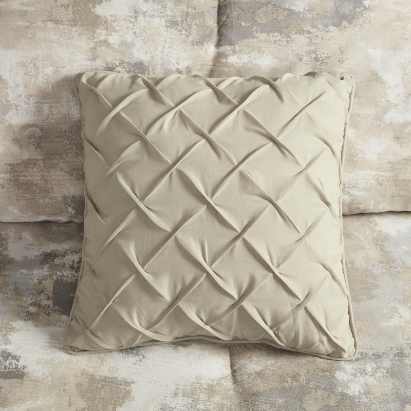 Édredon 7 pièces en très grand gris avec tissu tissé et rembourrage, détails brodés texturés pour le lit de taille, lavable à la machine