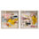 Expressive Canvas Duo Shadowbox Print Beige Wall Decor Set by Art Remedy, Black Frame, 12 x 12