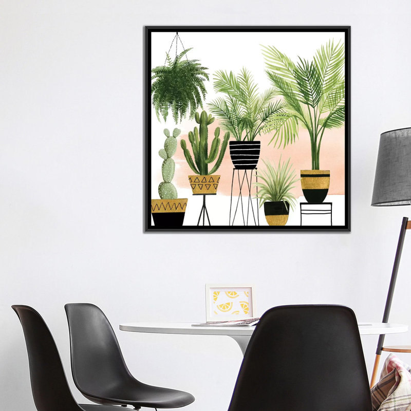 « intérieur oasis ii », reproduction d’impression sur toile, H 18 po x l 18 po x P 1,5 po, Toile avec cadre noir