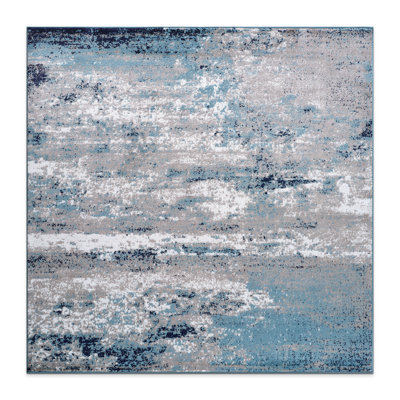Tapis gris / bleu / blanc Willington