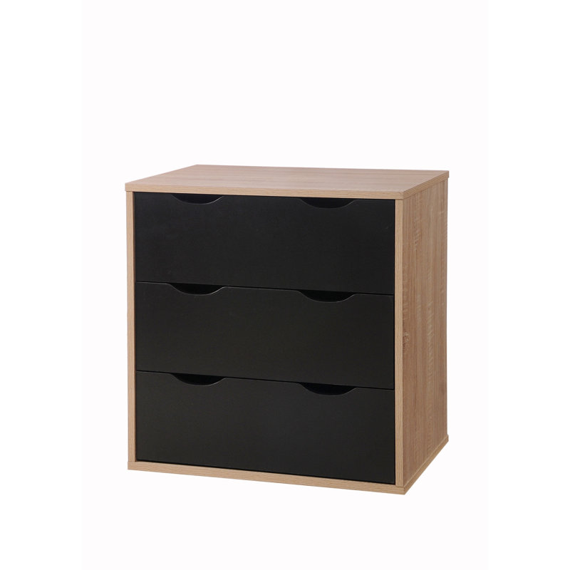 Saguaro 60cm W 3 - Drawer Chest of Drawers, Oak/Black