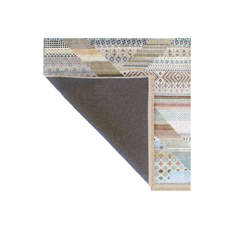 Tapis décoratif moderne multicolore lavable à la machine de la collection Barcelona, Tapis de couloir 4 pi 11 po x 9 pi 10 po