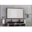 Miroir surdimensionné rectangulaire à cadre noir surdimensionné avec antibuée, éclairage à intensité variable et fixation murale pour salle de bain moderne